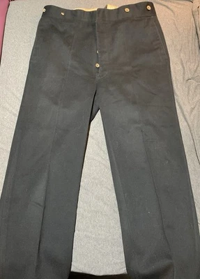 Викторианские черные шерстяные брюки 1890-х с рыбьим хвостом сзади. 35x25 - Изображение 1 из 4