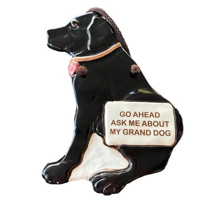 Black Lab Grand Dog ~ Placa de pared de cerámica 1994 Smokey Mountain Pottery Foto 1 de 4