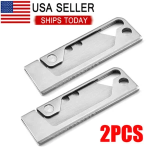 2PCS Stainless Steel EDC Folding Utility Knife Wallpaper Knife Outdoor Tool - Picture 1 of 11
