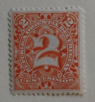 Uruguay Stamp, 1889, sc#78, Mint, LH, OG, Orange - Image 1 of 2