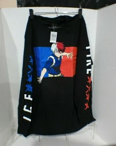 Fire and Ice anime Todoroki Shouto long sleeve T-shirt XL My hero Academia - Picture 1 of 7