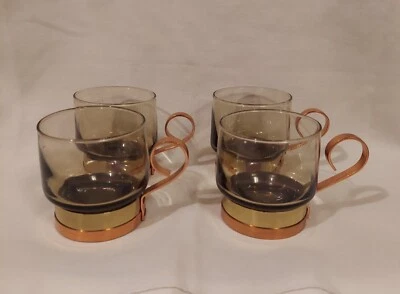 Дымчатый стеклянный металлический держатель турецкие кофейные чашки эспрессо - Изображение 1 из 4