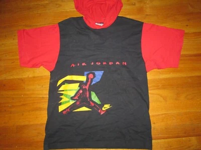 MICHAEL JORDAN De Colección Años 90 Nike Etiqueta Gris Sudadera con Capucha Alas Top Camiseta Jersey S EE. UU. Foto 1 de 4