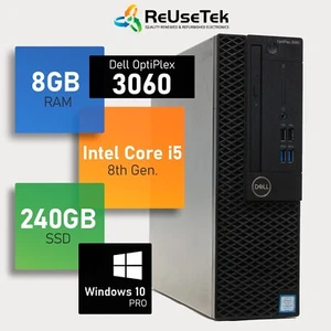 Dell OptiPlex 3060 SFF Intel i5-8500 8GB RAM 240GB SSD HDMI DisplayPort Win 10 - Picture 1 of 18