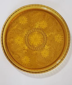 Amber Depression decorative glass Server - Picture 1 of 7