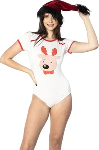 Erwachsene Druckknopf Schritt Strampler Pyjama Weihnachten Rentier Strampler 2XL - Bild 1 von 5