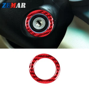 Tapa de cerradura de arranque de motor de fibra de carbono roja para Toyota Highlander 2008-2013 - Imagen 1 de 10