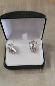 Vintage Fine Designer Collection Diamond Accent Twist Earrings Avon 2008 - Picture 1 of 5