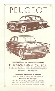 Print Ad PEUGEOT 404 403 Portuguese Distributor F MARCHAND Sepia - Picture 1 of 1