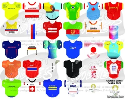 SPORT GOODIES Maillots pour cyclistes miniatures équipes nationales Ech 1/32 - Cycling figure