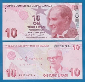 Turkey 10 Lira P 223e 2021 (2009) UNC Prefix "E" New Signature, P 223 e - Picture 1 of 1
