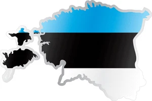 Estonia Country Flag Map Car Bumper Window Mirror Sticker Decal 5"X4" - Picture 1 of 1