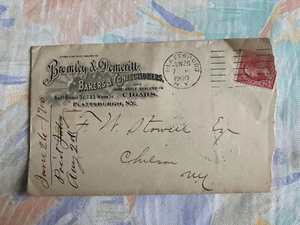 1900 envelope Plattsburgh NY Bromley&Demerill Bakers Confectioners~SEN SEN STAMP - Picture 1 of 7