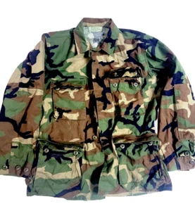 Woodland Camouflage Reg Combat Coat US Army & Marine BDU Jacket Men's Small - Picture 1 of 7