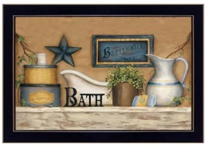 Estampe encadrée "Bain de lait au beurre" par John Rossini 10"h x 14"w - Photo 1/2
