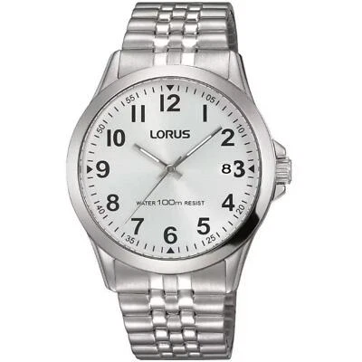 Orologio Uomo Solo Tempo Lorus RS975CX9 Quadrante Bianco Cinturino Acciaio Data - Immagine 1 di 2