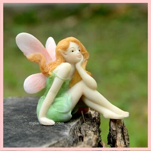 Fairy Garden Fun Daydreaming Pixie Fairy Miniature Figurine Dollhouse - Picture 1 of 2