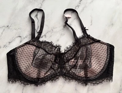 Victoria's Secret Nwt Dream Angels Unlined Uplift w/ Sling Black Mesh Lace Bra - Image 1 of 3