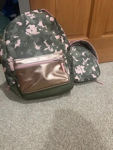 Pink Camouflage Printed Backpack and Lunchbox - Picture 1 of 3