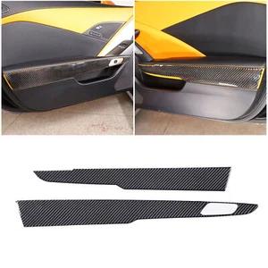 Carbon Fiber Inner Door Panel Trim Protector Cover Kit For Corvette C7 2014-2019 - Picture 1 of 12