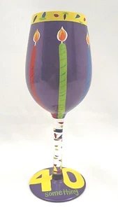 Lolita Hand Painted Wine Glass 40 Something with recipe on bottom - Picture 1 of 6