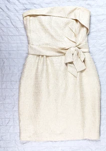 Kate Spade Wedding Belles Strapless Cream Color Textured Mini Dress Size 6 - Picture 1 of 17