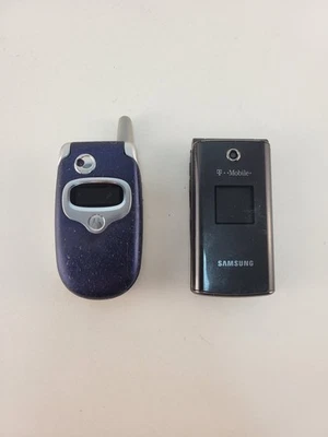 Samsung SGH-T339 & Motorola V300 Flip Phones Untested Read Desc - Image 1 of 4