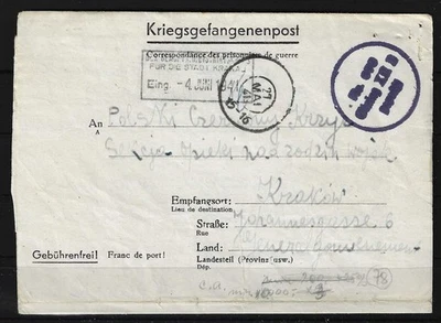 Kriegsgefangenenpost Stalag XII B n. Krakau / Generalgouvernement 1941 #1105660 - Bild 1 von 2