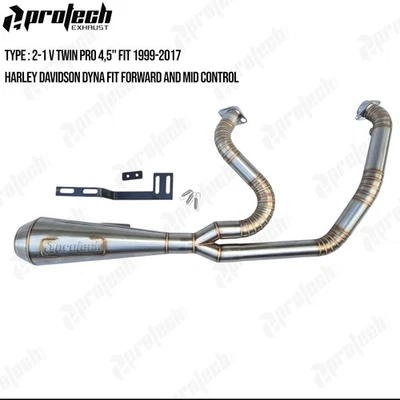 2008 Harley-Davidson Dyna Fat Bob FXDF Exhaust 2 Into 1 - Image 1 of 4