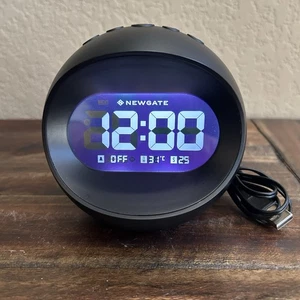 Newgate Centre of the Earth Digital Alarm Clock Black USB Temp Date Display - Picture 1 of 11