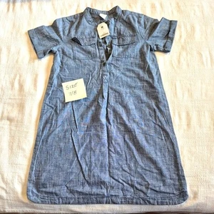 Crazy 8 girls size 7/8 or Medium blue chambray short sleeve dress NWT 2018 - Picture 1 of 5