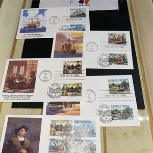Covers: FDC SET: US #'s 2620/2623 Columbus First Voyage Virgin Islan Lot Of 5 - Picture 1 of 11