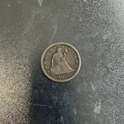 1875 年 S 版坐姿自由女神 20 美分 20 美分旧金山银币 VF/XF — 第 1/2 张图片