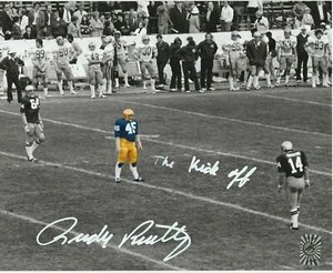 RUDY RUETTIGER SIGNED 8X10 NOTRE DAME FOOTBALL THE KICK OFF B&W & COLOR AWESOME - Picture 1 of 1