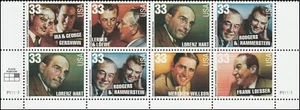 US 3345-3350 3350a Broadway Songwriters 33c plate block 8 L P11111 MNH 1999 - Picture 1 of 1