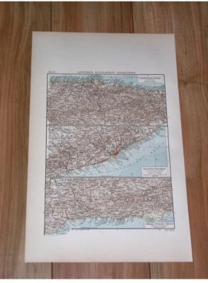 1924 MAPA VINTAGE ORIGINAL DAS PROXIMIDADES DE GIJON OVIEDO BARCELONA GRANADA/ESPANHA - Imagem 1 de 4
