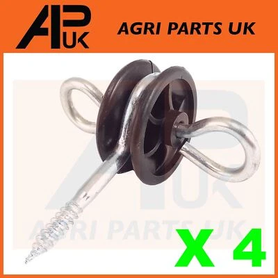 APUK 4 x Elektrischer Zaun Tor Griff Isolatoren Anker Band Schraube Poly Seil Zaun