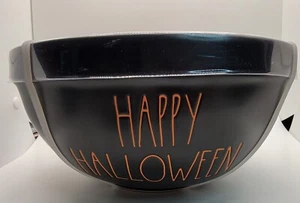RAE DUNN  3 PC Mixing Bowl Set Happy Halloween Tricks Treats Boo LL Orange Black - Picture 1 of 9