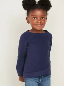 Old Navy Toddler Girls Micro Performance Fleece Surplice-Hem Top Blue Size 5T - Picture 1 of 1