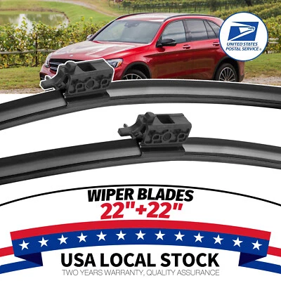 Juego de escobillas limpiaparabrisas de calidad OEM de 22"+22" para Mercedes-Benz GLC43 AMG 2017-2022 EE. UU. Foto 1 de 4