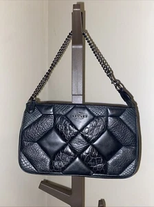 Coach Black small patchwork leather purse chain strap GREAT CONDITION!! - Picture 1 of 5