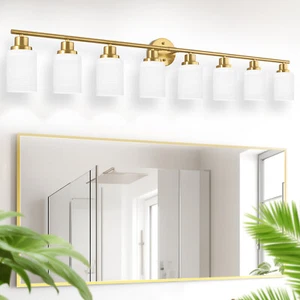 8 Lights LED Gold Modern Vanity Light For Bathroom Mirror Wall Lamp Fixture - Picture 1 of 12