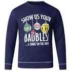 D555 Mens Navy Baubles Christmas Jumper Sweatshirt (BAUBLES)