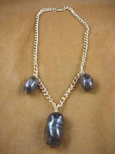 (PP40-2A) three Real MOOSE POOP doo doo nuggets turds gold 20" NECKLACE WEIRD - Picture 1 of 1