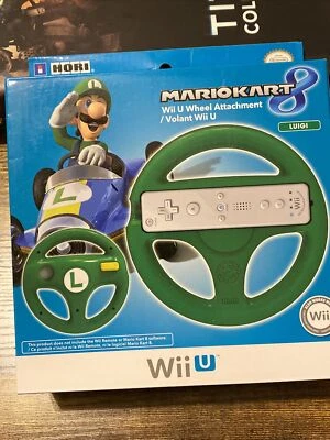 Hori Mario Kart 8 Racing Wheel For Wii U Luigi Green Free Shipping RARE!! - Image 1 of 4