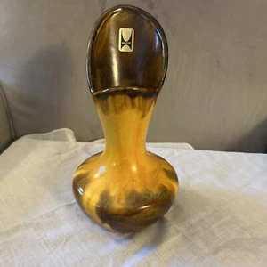 Vintage Royal Haeger Ringelblume Gelbgold braun Tropfglasur Vase asymmetrisch - Bild 1 von 7