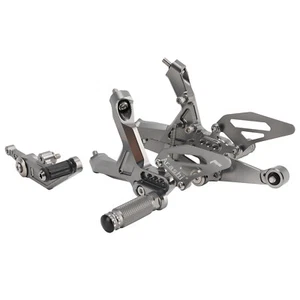 ALUMINUM GREY ADJUSTABLE REAR SET REARSET FOR BMW S1000RR 2019 - 2024 - Picture 1 of 12