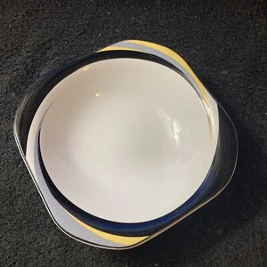 Vintage 1980s Sango Quadrille Semi-Porcelain Pinwheel Yellow Salad Bowl - Picture 1 of 5