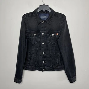 SCOTCH & SODA Denim Jacket Women Medium Amsterdam Blauw Black Trucker Pin - Picture 1 of 9