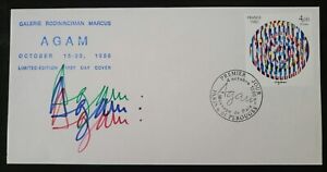 RARE 1980 Yaacov AGAM "Life" Ltd. Edition SIGNED First Day Cover NEIMAN MARCUS